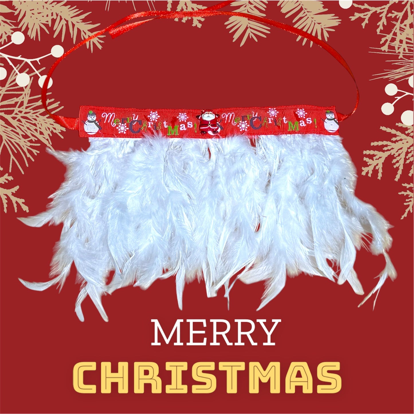 Christmas Feather Frill Collar