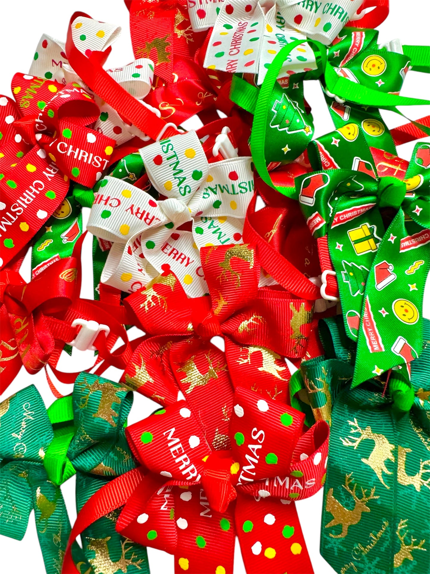 15 x Christmas Ribbon Necktie Bows
