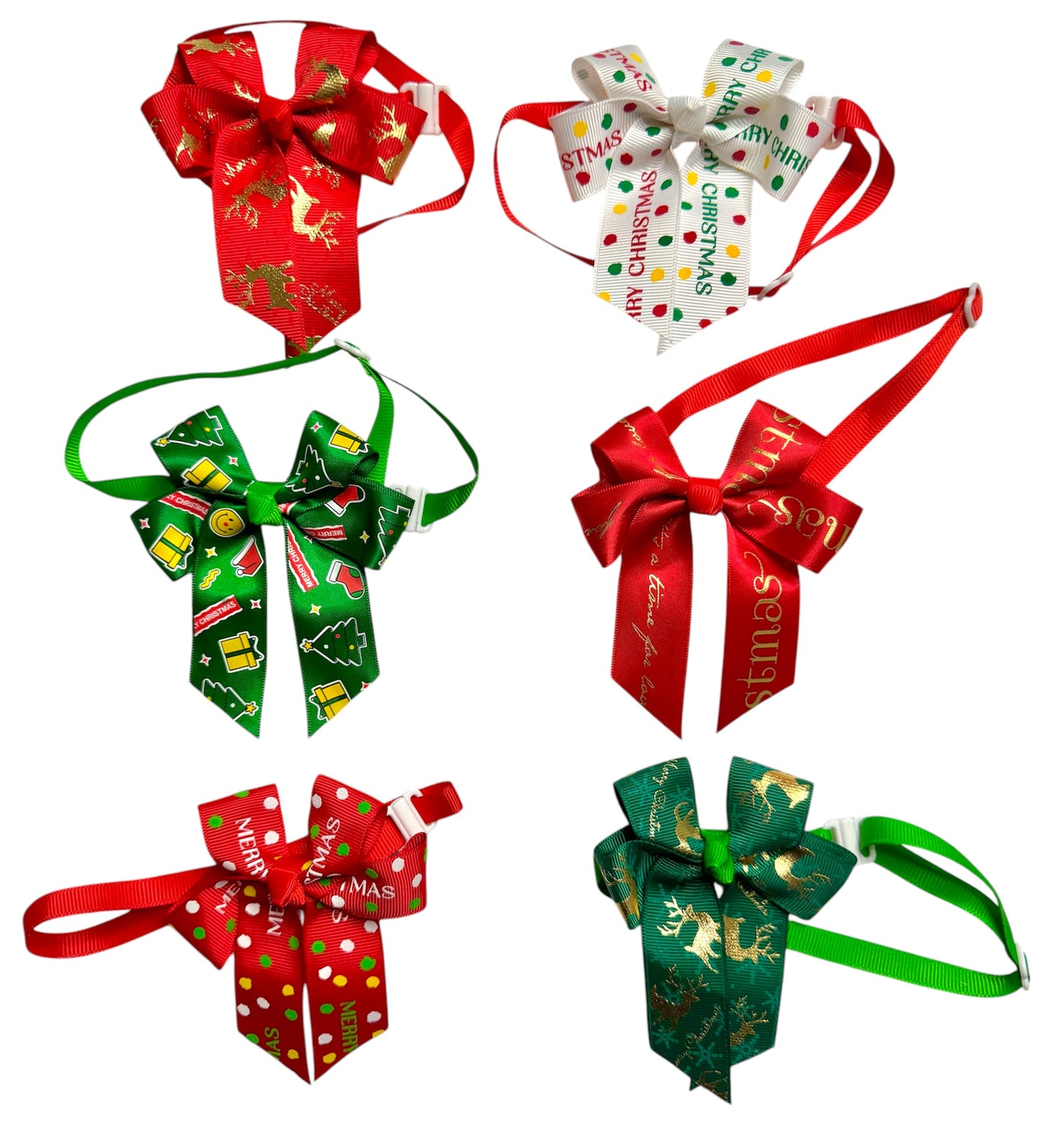 15 x Christmas Ribbon Necktie Bows