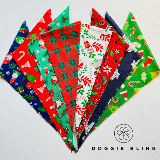 100 x Tie on CHRISTMAS bandanas