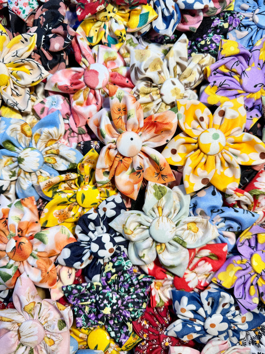 20 x Fabric Collar Flowers