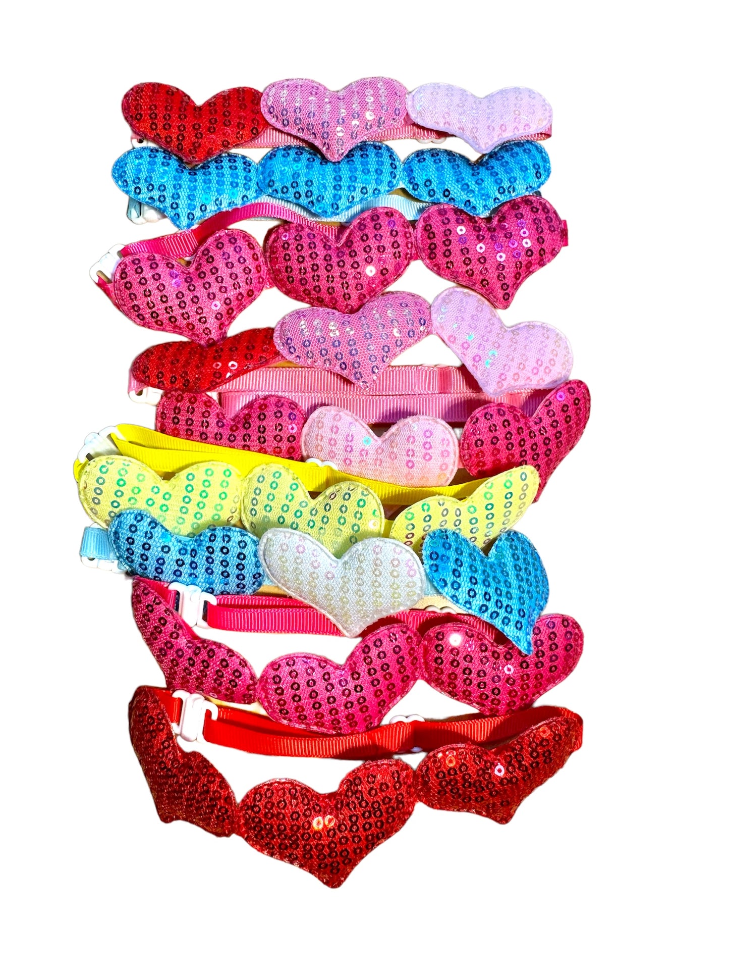 20 x Triple Shiny Heart Neckties