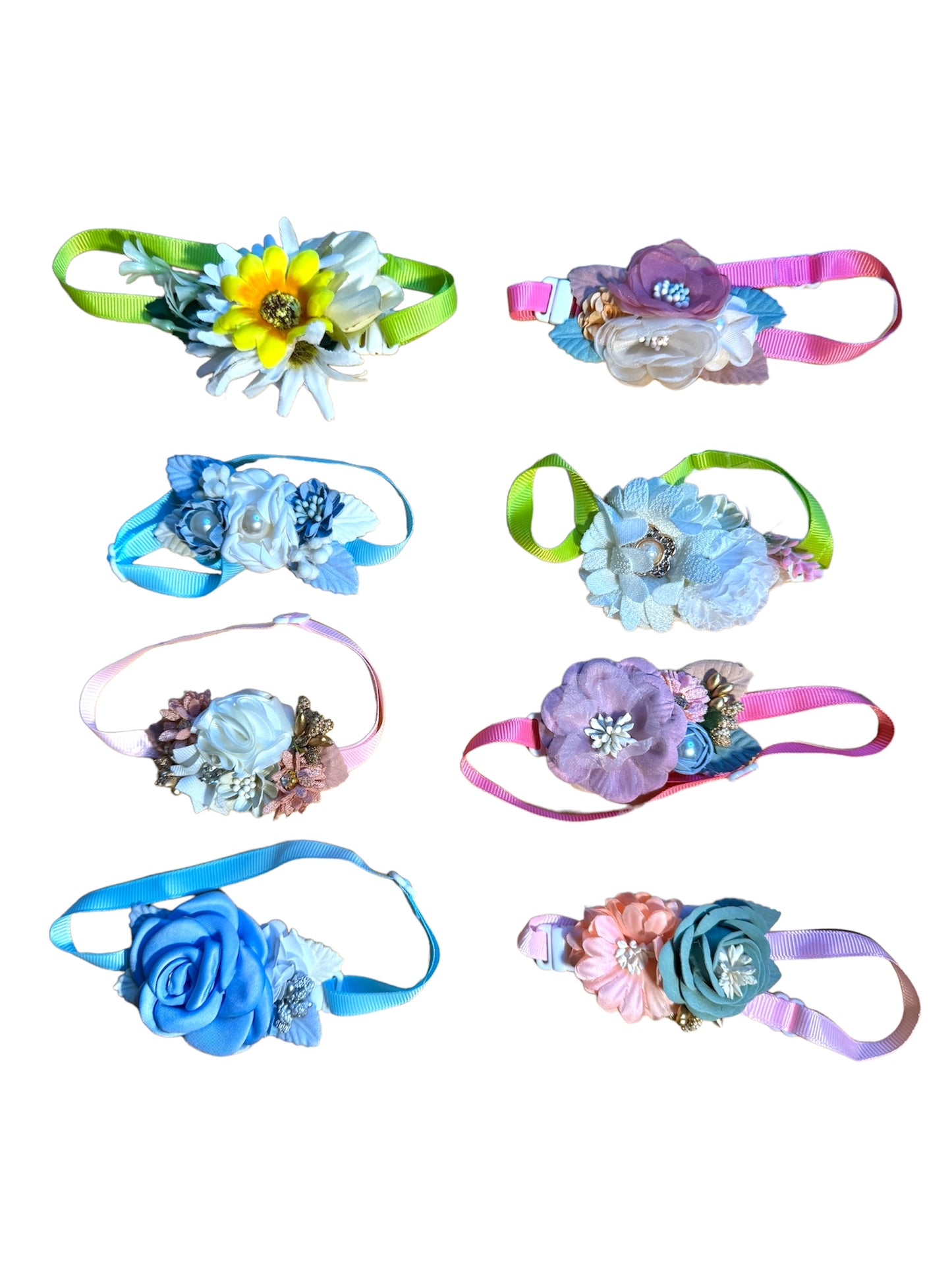 6 x Wedding Flower Necktie Collars