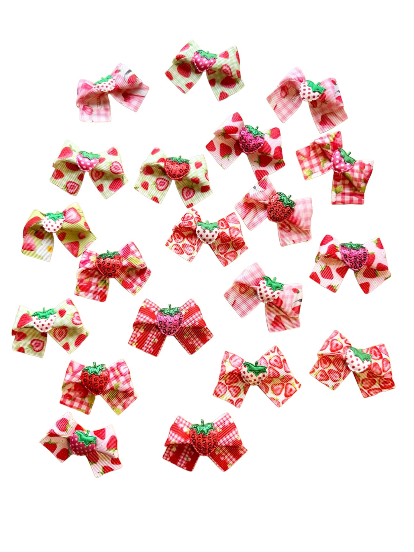 20 x Strawberry Topknot Bows