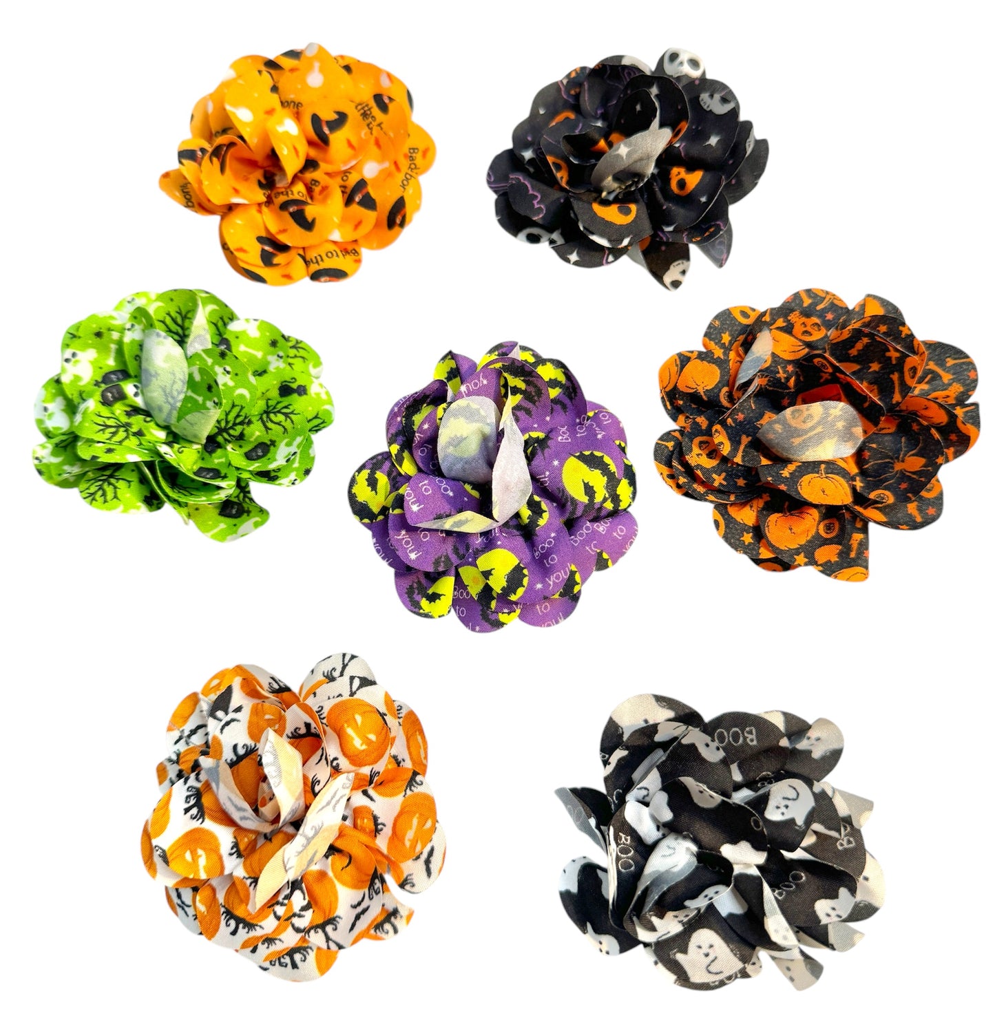 12 x Halloween Ruffle Collar Bows