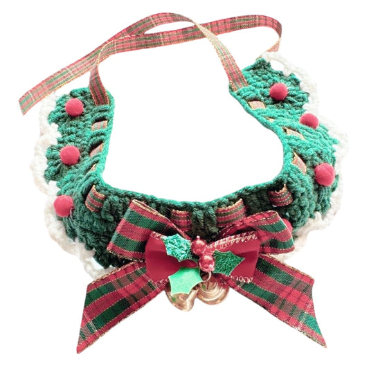 Tartan Knit Frill Collar