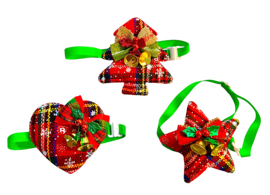 12 x Tartan Twinkle Necktie Bows