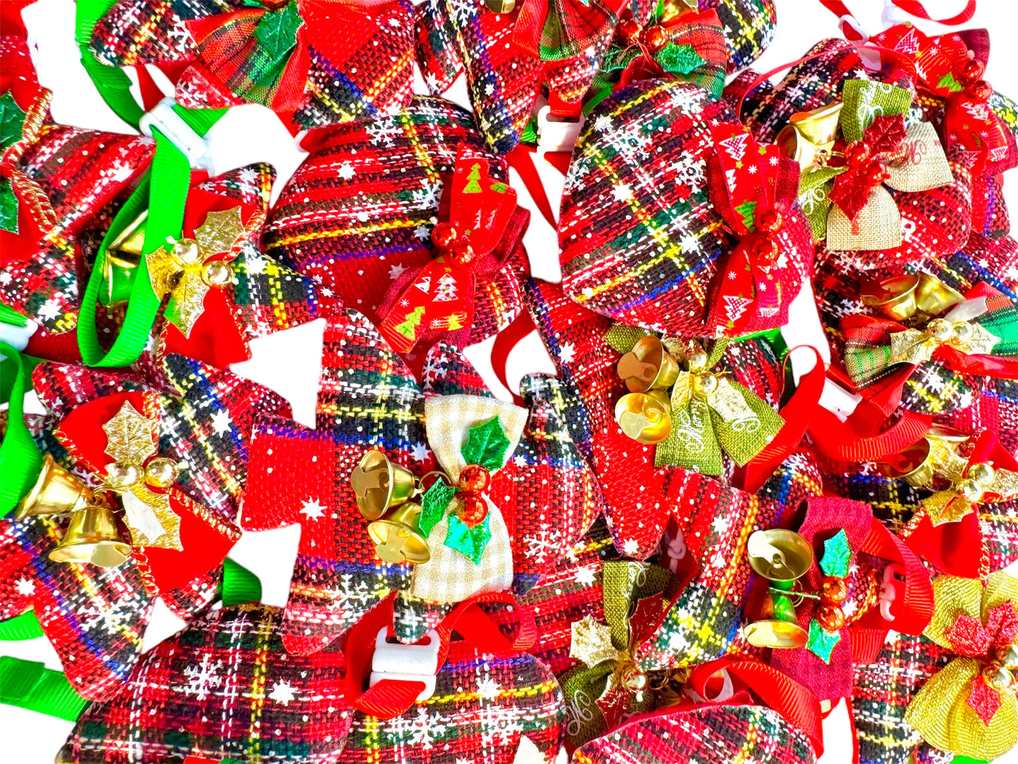 12 x Tartan Twinkle Necktie Bows