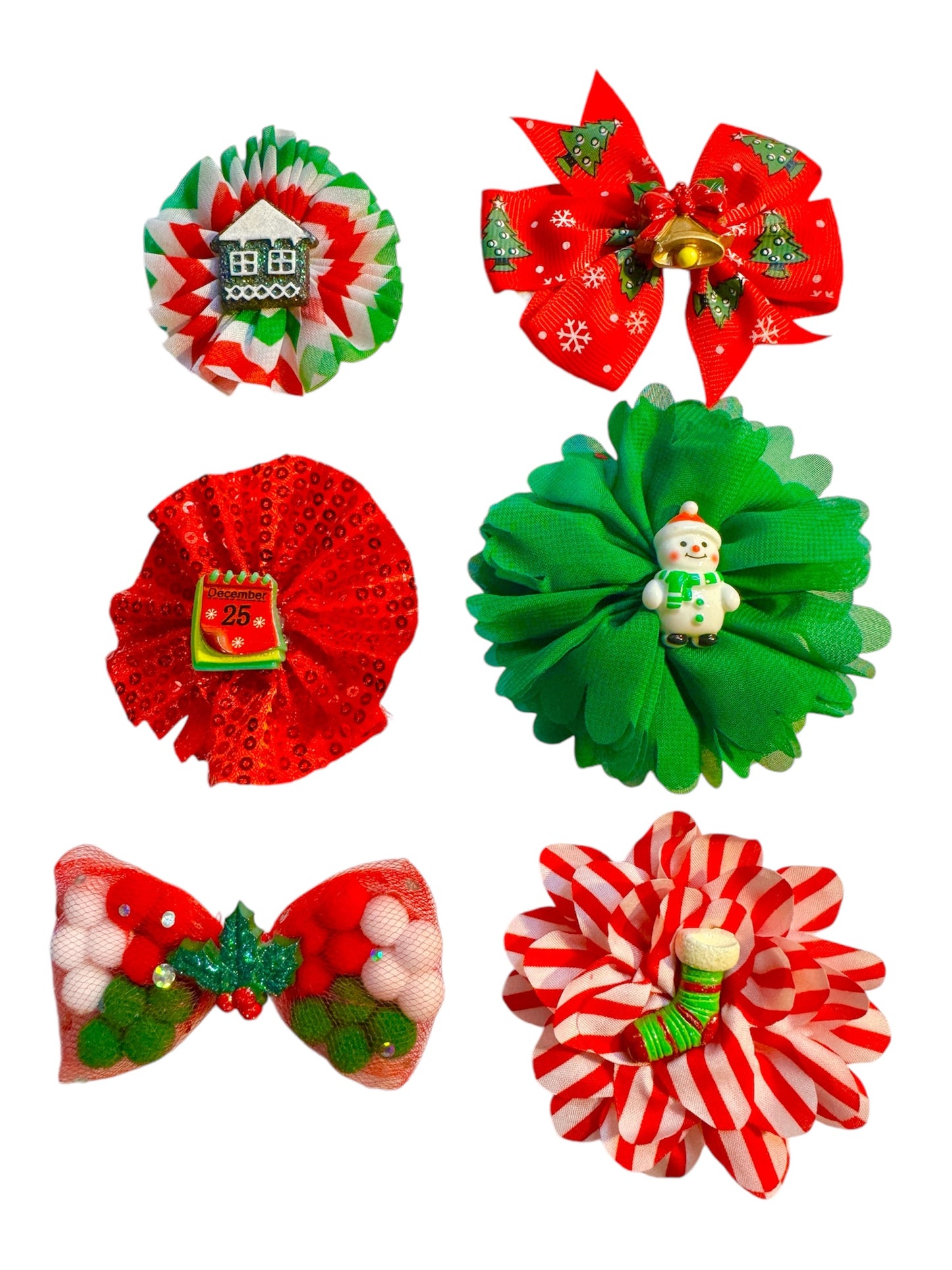 12 x Mixed Christmas Collar Bows